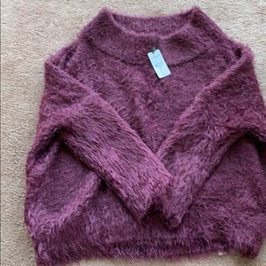 Burgundy Mohair hair sweater